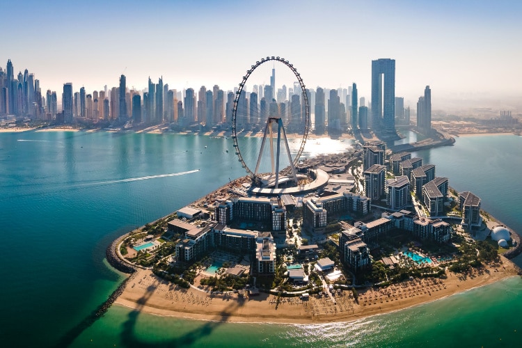 Aerial View of Bluewater Island, Dubai